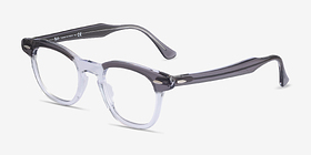 Ray-Ban RB5398 Hawkeye Gray Clear Acétate Montures de lunettes de vue d'EyeBuyDirect, Vue d'Angle
