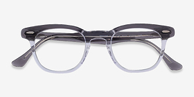 Ray-Ban RB5398 Hawkeye Gray Clear Acétate Montures de lunettes de vue d'EyeBuyDirect, Vue Rapprochée