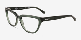 Vogue Eyewear VO5443 Transparent Green Acétate Montures de lunettes de vue d'EyeBuyDirect, Vue d'Angle