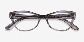 Vogue Eyewear VO5359 Striped Gray Acétate Montures de lunettes de vue d'EyeBuyDirect, Vue Rapprochée