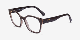 Vogue Eyewear VO5407 Brown Floral Plastique Montures de lunettes de vue d'EyeBuyDirect, Vue d'Angle
