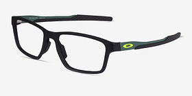 Oakley Metalink Matte Black Plastique Montures de lunettes de vue d'EyeBuyDirect, Vue d'Angle