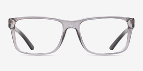 Armani Exchange AX3016 Shiny Transparent Gray Plastique Montures de lunettes de vue d'EyeBuyDirect, Vue de Face