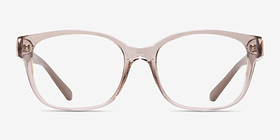 Armani Exchange AX3098 Shiny Transparent Brown Plastique Montures de lunettes de vue d'EyeBuyDirect, Vue de Face