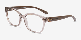 Armani Exchange AX3098 Shiny Transparent Brown Plastique Montures de lunettes de vue d'EyeBuyDirect, Vue d'Angle