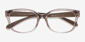 Armani Exchange AX3098 Shiny Transparent Brown Plastique Montures de lunettes de vue d'EyeBuyDirect, Vue Rapprochée