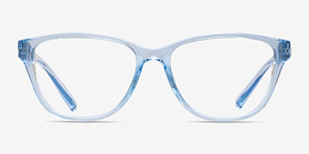 Armani Exchange AX3111U Shiny Transparent Blue Plastique Montures de lunettes de vue d'EyeBuyDirect, Vue de Face