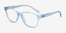Armani Exchange AX3111U Shiny Transparent Blue Plastique Montures de lunettes de vue d'EyeBuyDirect, Vue d'Angle