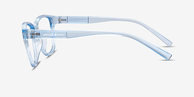 Armani Exchange AX3111U Shiny Transparent Blue Plastique Montures de lunettes de vue d'EyeBuyDirect, Vue de Côté