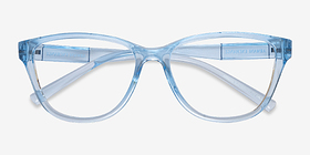 Armani Exchange AX3111U Shiny Transparent Blue Plastique Montures de lunettes de vue d'EyeBuyDirect, Vue Rapprochée