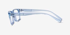 Armani Exchange AX3115 Shiny Transparent Blue Plastique Montures de lunettes de vue d'EyeBuyDirect, Vue de Côté