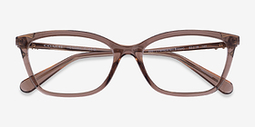 Coach HC6146U Transparent Brown Plastique Montures de lunettes de vue d'EyeBuyDirect, Vue Rapprochée