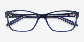 Ralph RA7039 Opal Blue Acétate Montures de lunettes de vue d'EyeBuyDirect, Vue Rapprochée