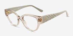 Vogue Eyewear VO5482 Transparent Champagne Plastique Montures de lunettes de vue d'EyeBuyDirect, Vue d'Angle
