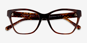 Coach HC6207U Caramel Tortoise Acétate Montures de lunettes de vue d'EyeBuyDirect, Vue Rapprochée
