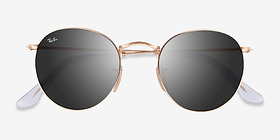 Ray-Ban RB3447 Round Arista Métal Soleil de Lunette de vue d'EyeBuyDirect, Vue Rapprochée