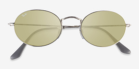 Ray-Ban RB3547 Silver Gray Métal Soleil de Lunette de vue d'EyeBuyDirect, Vue Rapprochée