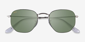 Ray-Ban RB3548 Argenté Métal Soleil de Lunette de vue d'EyeBuyDirect, Vue Rapprochée