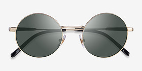 ARNETTE Drophead Brushed Light Gold Métal Soleil de Lunette de vue d'EyeBuyDirect, Vue Rapprochée