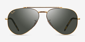 Ray-Ban RB3625 New Aviator Legend Gold Métal Soleil de Lunette de vue d'EyeBuyDirect, Vue de Face