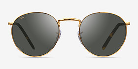 Ray-Ban RB3637 New Round Legend Gold Métal Soleil de Lunette de vue d'EyeBuyDirect, Vue de Face