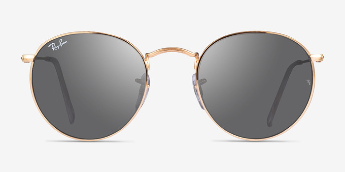 Ray-Ban RB3447 Round Light Gold Métal Soleil de Lunette de vue d'EyeBuyDirect
