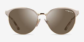 Vogue Eyewear VO4303S White Gold Métal Soleil de Lunette de vue d'EyeBuyDirect, Vue de Face