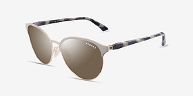 Vogue Eyewear VO4303S White Gold Métal Soleil de Lunette de vue d'EyeBuyDirect, Vue d'Angle