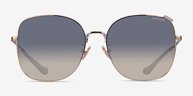 Coach HC7133 C7997 Shiny Light Gold Métal Soleil de Lunette de vue d'EyeBuyDirect, Vue de Face