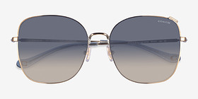 Coach HC7133 C7997 Shiny Light Gold Métal Soleil de Lunette de vue d'EyeBuyDirect, Vue Rapprochée