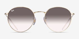 Ray-Ban Round Reverse Light Gold Métal Soleil de Lunette de vue d'EyeBuyDirect, Vue de Face