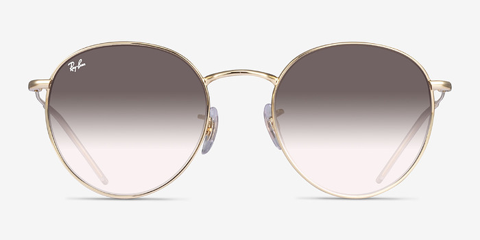 Ray-Ban Round Reverse Light Gold Métal Soleil de Lunette de vue d'EyeBuyDirect