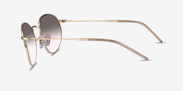 Ray-Ban Round Reverse Light Gold Métal Soleil de Lunette de vue d'EyeBuyDirect