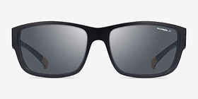 ARNETTE Bushwick Matte Black Plastique Soleil de Lunette de vue d'EyeBuyDirect, Vue de Face