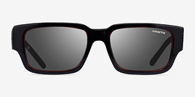 ARNETTE Daken Sandwich Red Black Acétate Soleil de Lunette de vue d'EyeBuyDirect, Vue de Face