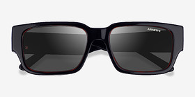 ARNETTE Daken Sandwich Red Black Acétate Soleil de Lunette de vue d'EyeBuyDirect, Vue Rapprochée