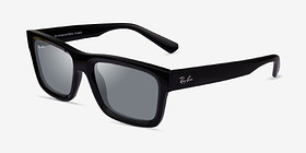 Ray-Ban RB4396 Warren Noir Plastique Soleil de Lunette de vue d'EyeBuyDirect, Vue d'Angle
