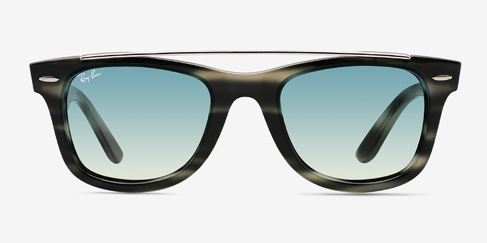 Ray-Ban RB4540 Striped Gray Plastique Soleil de Lunette de vue d'EyeBuyDirect