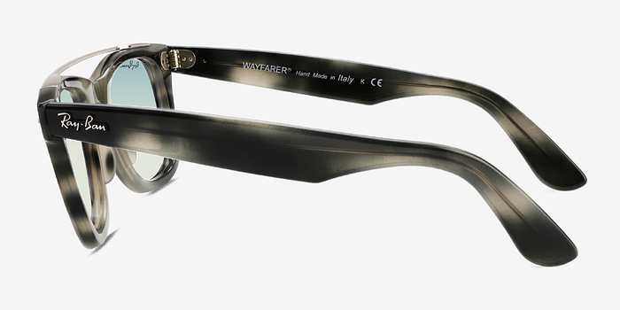 Ray-Ban RB4540 Striped Gray Plastique Soleil de Lunette de vue d'EyeBuyDirect