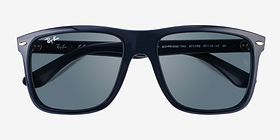 Ray-Ban RB4547 Boyfriend Two Bleu Plastique Soleil de Lunette de vue d'EyeBuyDirect, Vue Rapprochée