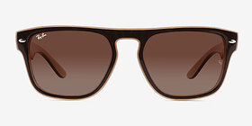 Ray-Ban RB4407 Clear Light Brown Plastique Soleil de Lunette de vue d'EyeBuyDirect, Vue de Face