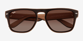 Ray-Ban RB4407 Clear Light Brown Plastique Soleil de Lunette de vue d'EyeBuyDirect, Vue Rapprochée