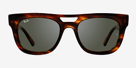 Ray-Ban RB4426 Phil Striped Tortoise Plastique Soleil de Lunette de vue d'EyeBuyDirect, Vue de Face