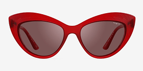 Vogue Eyewear VO5377S Rouge Plastique Soleil de Lunette de vue d'EyeBuyDirect, Vue de Face