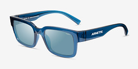 ARNETTE Bigflip Transparent Blue Plastique Soleil de Lunette de vue d'EyeBuyDirect, Vue d'Angle