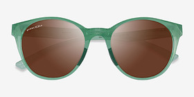 Oakley Spindrift Clear Green Plastique Soleil de Lunette de vue d'EyeBuyDirect, Vue Rapprochée
