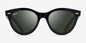Ray-Ban RB2241 Wayfarer Way Noir Plastique Soleil de Lunette de vue d'EyeBuyDirect, Vue de Face