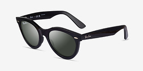 Ray-Ban RB2241 Wayfarer Way Noir Plastique Soleil de Lunette de vue d'EyeBuyDirect, Vue d'Angle