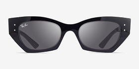 Ray-Ban RB4430 Zena Shiny Black Plastique Soleil de Lunette de vue d'EyeBuyDirect, Vue de Face