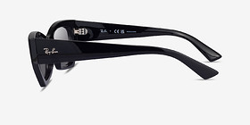 Ray-Ban RB4430 Zena Shiny Black Plastique Soleil de Lunette de vue d'EyeBuyDirect, Vue de Côté
